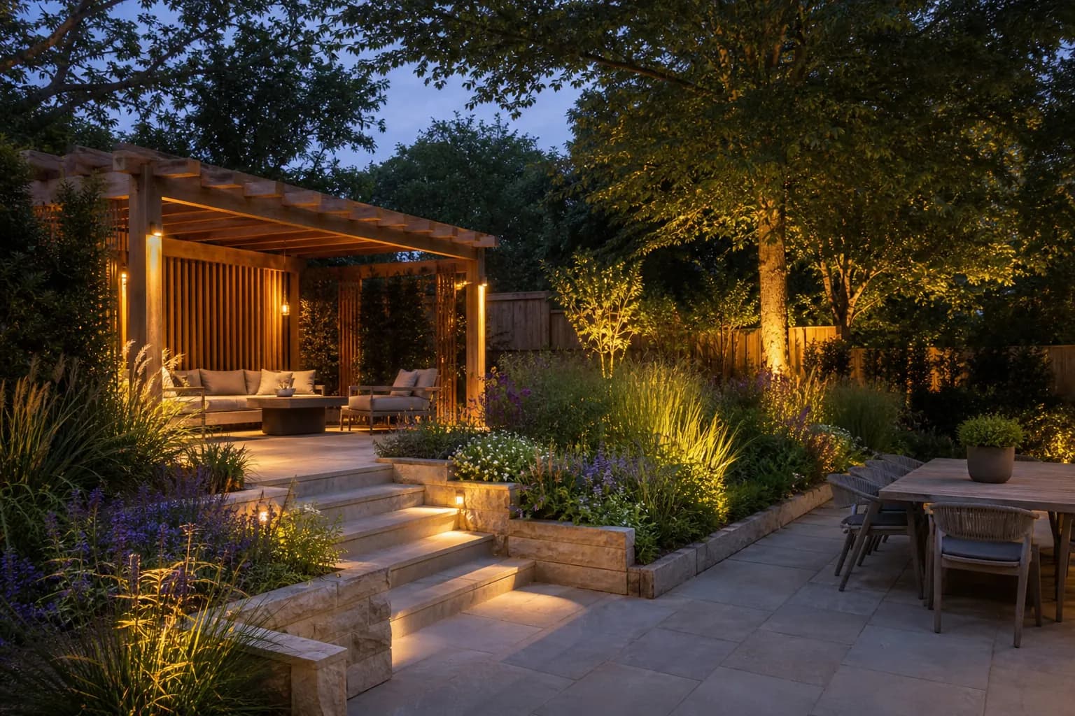 Fictional landscaping website concept for Cedar & Chalk Gardens